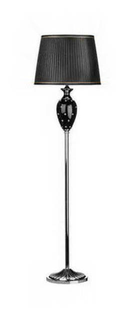 Bella Black Ceramic Floor Lamp with Fabric Shade.